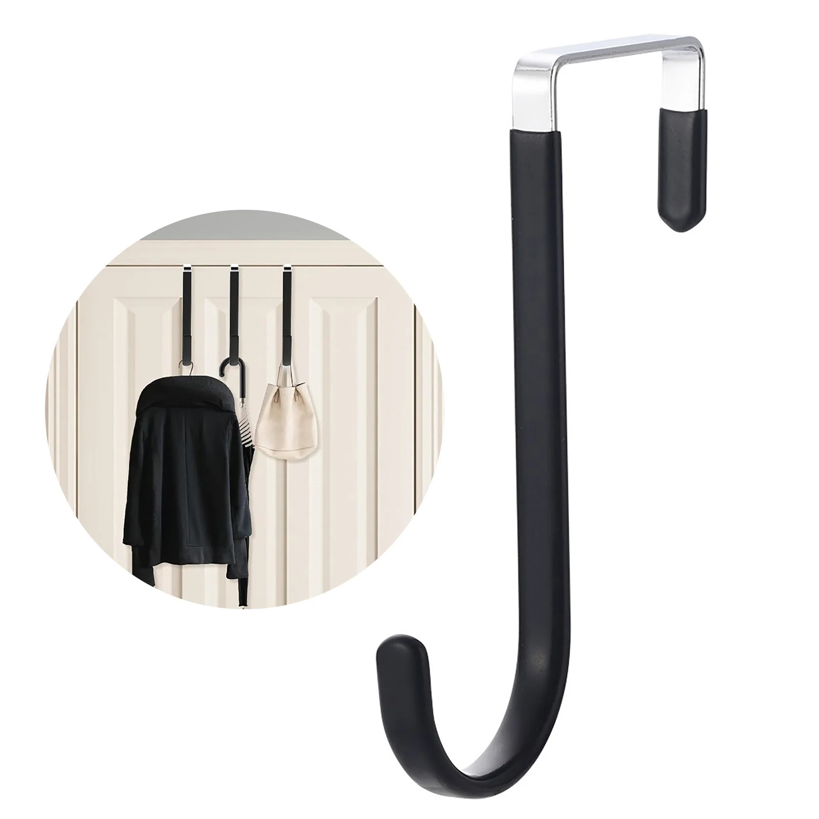 Metal Hooks Kitchen Cabinet Door Back Hook Bathroom Hanging Rack Clothes Coat Hat Towel Hanger Storage Hook Office Accessories
