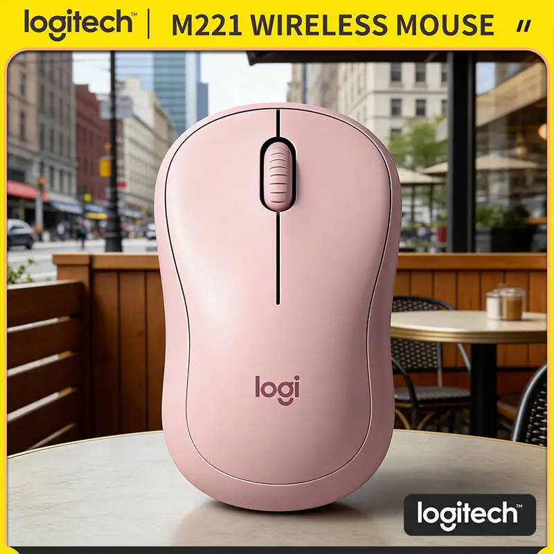 

Logitech M221 Wireless Mouse - SilentTouch Technology, 10m Range, 1000 DPI, Ideal for Laptop Desktop PC Mac Users