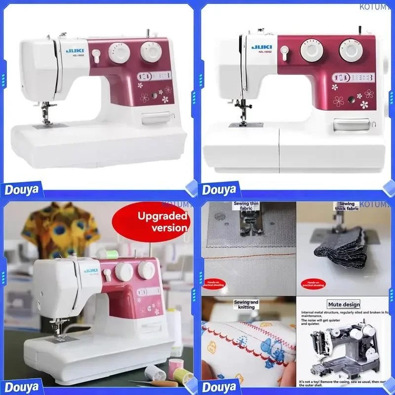 KOTUMY 180SZ Electric Sewing Machine, 220V 3-thread Overlock Machine Multifunctional Desktop Sewing Device for Use