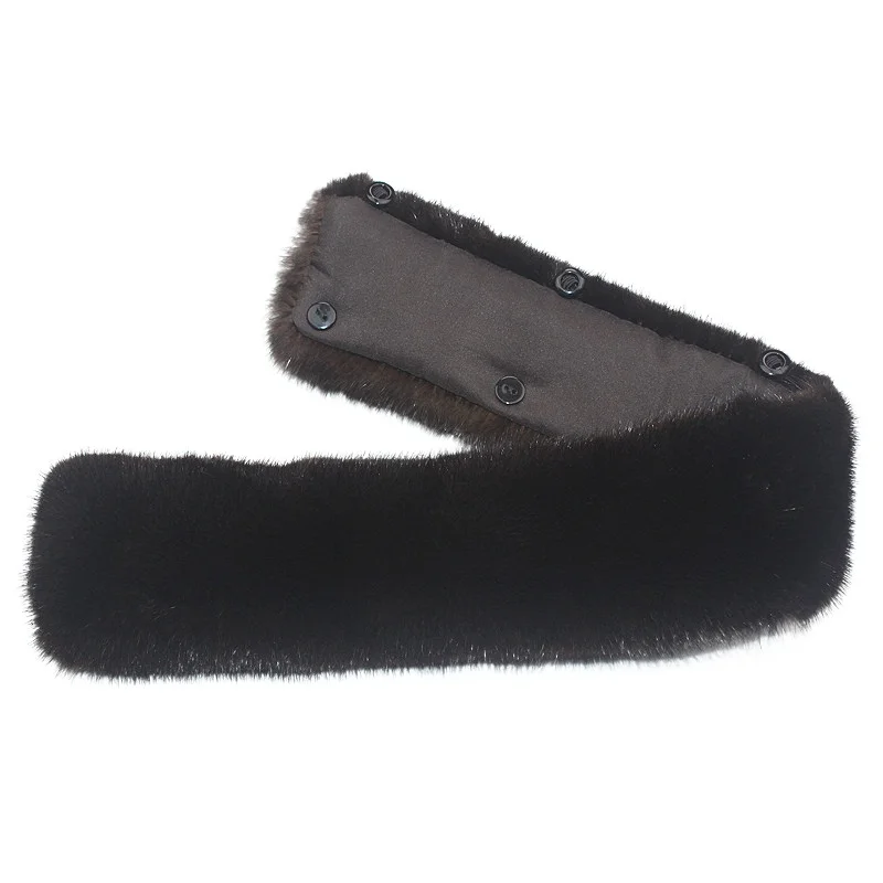 Acessórios Diy Mink Fur Collar Brasão Tira do Casaco de Inverno, Jaqueta de Pele Collar Para Homem Cap Pescoço Longo Quente Genuine Fur Scarf,