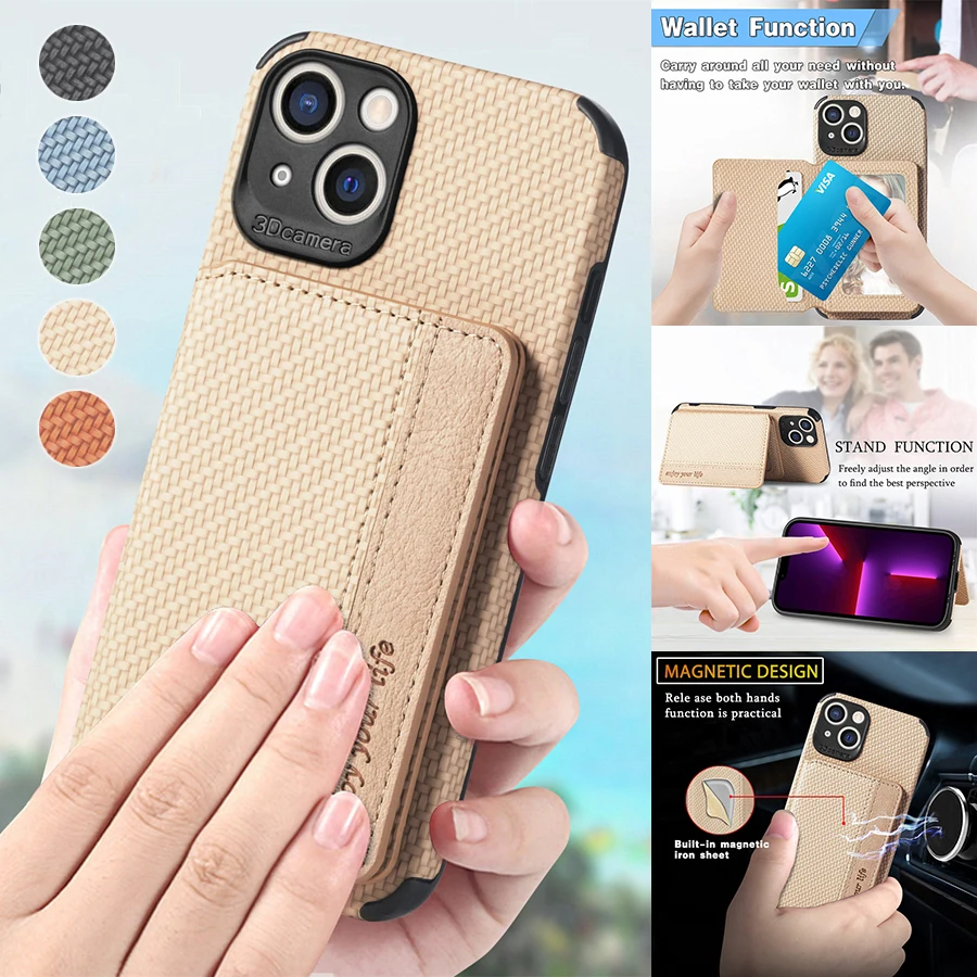 Wallet Anti-theft Case For iPhone SE 2022 13 Pro Max 13 Mini 12 Pro Max 12 Mini 11 Pro Max SE 2020 X XS XR XS Max 8 7 6 6S Plus