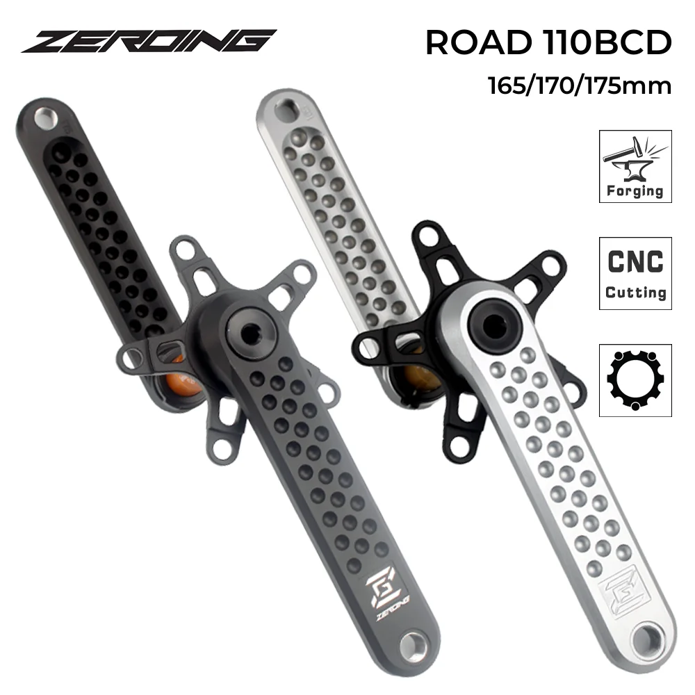 ZEROING ROAD CRANKSET Bicycle Hollow Grave Bike Crank Chainring 110BCD Spider CNC Suitable For Bike Part 11/12 Speed