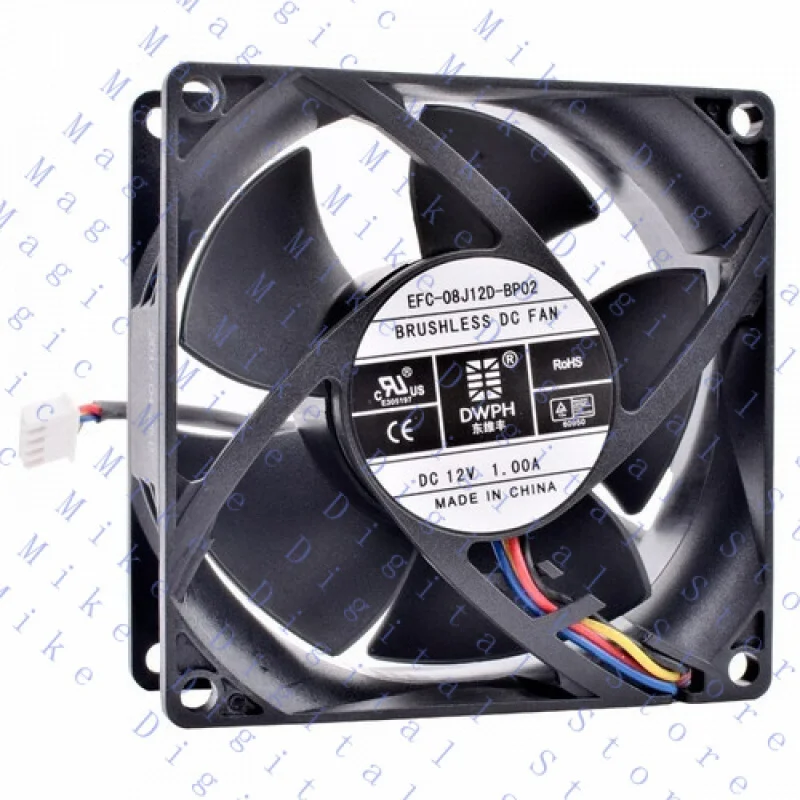 

UU FOR DWPH EFC-08J12D-BP02 80x80x32mm DC12V 1.00A power switch server 4pin cooling fan