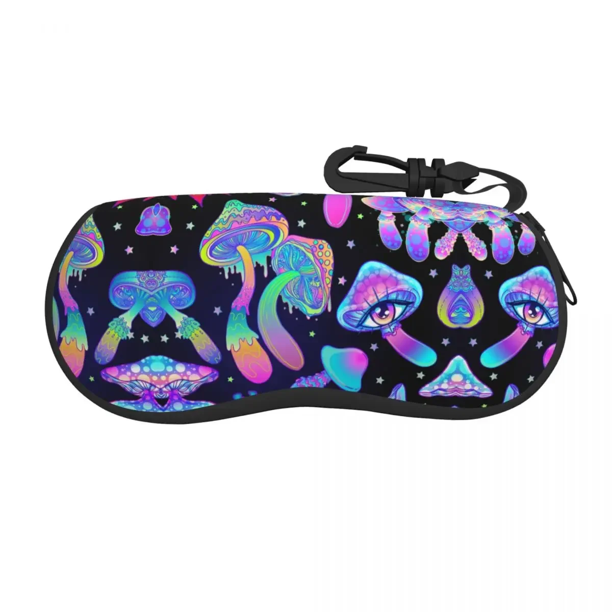 Magic Mushroom Trippy Psychedelic Neon Pastel Goth Shell Eyeglasses Case Women Men Cute Glasses Case Sunglasses Box Pouch