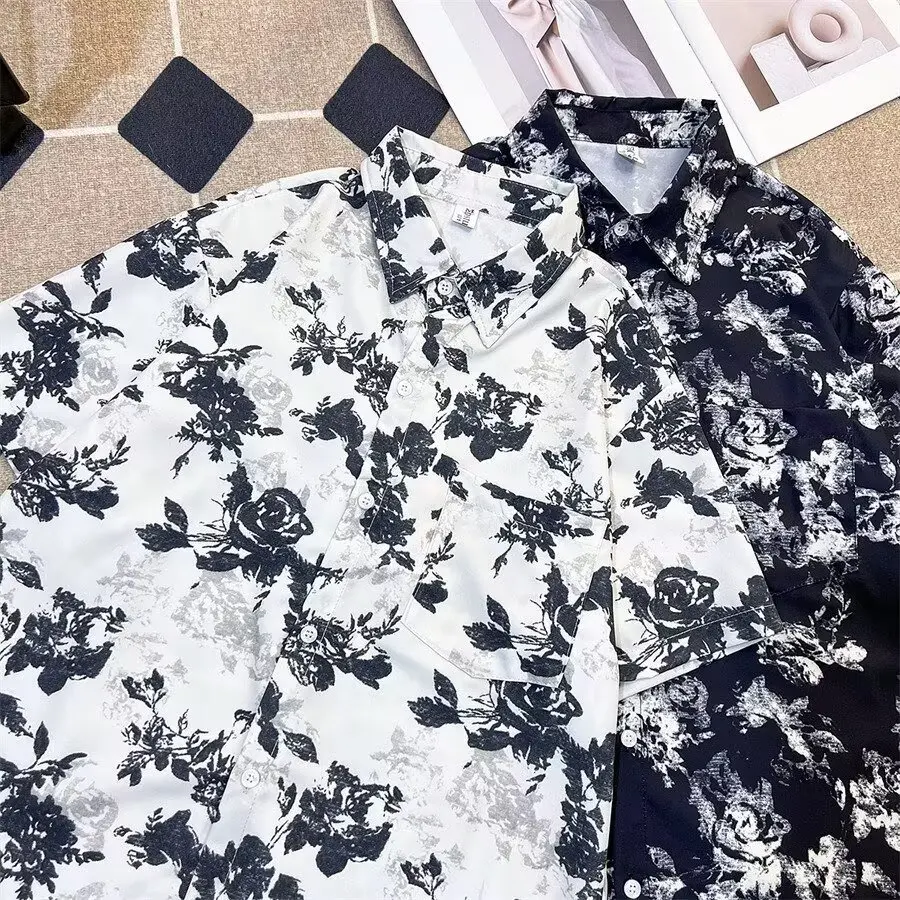 

Новая китайская рубашка с короткими рукавами и принтом для мужской летней повседневной одежды с ощущением роскоши, ретро-пятикварта