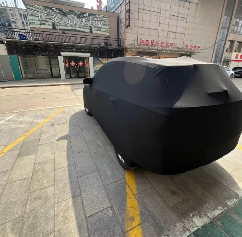 Premium Stretch Velvet Indoor Car Cover 99% UV 90% IR Rejection 4 Mil Thick Soft Scratch-Proof Protection for Indoor/Outdoor Use