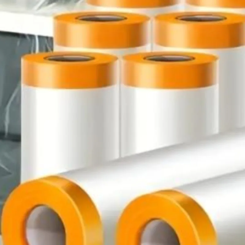 Pre Taped Masking Film Painters Plastic Sheeting Film Tape Car Paint Masking Film Automotive Painting Covering Furniture Tape