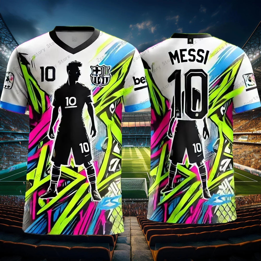 CHATGPT Street Graffiti Soccer Jersey for Kids and Adults, Special MESSI 10 Summer Tee, Intelligent Design Edition, New Kit