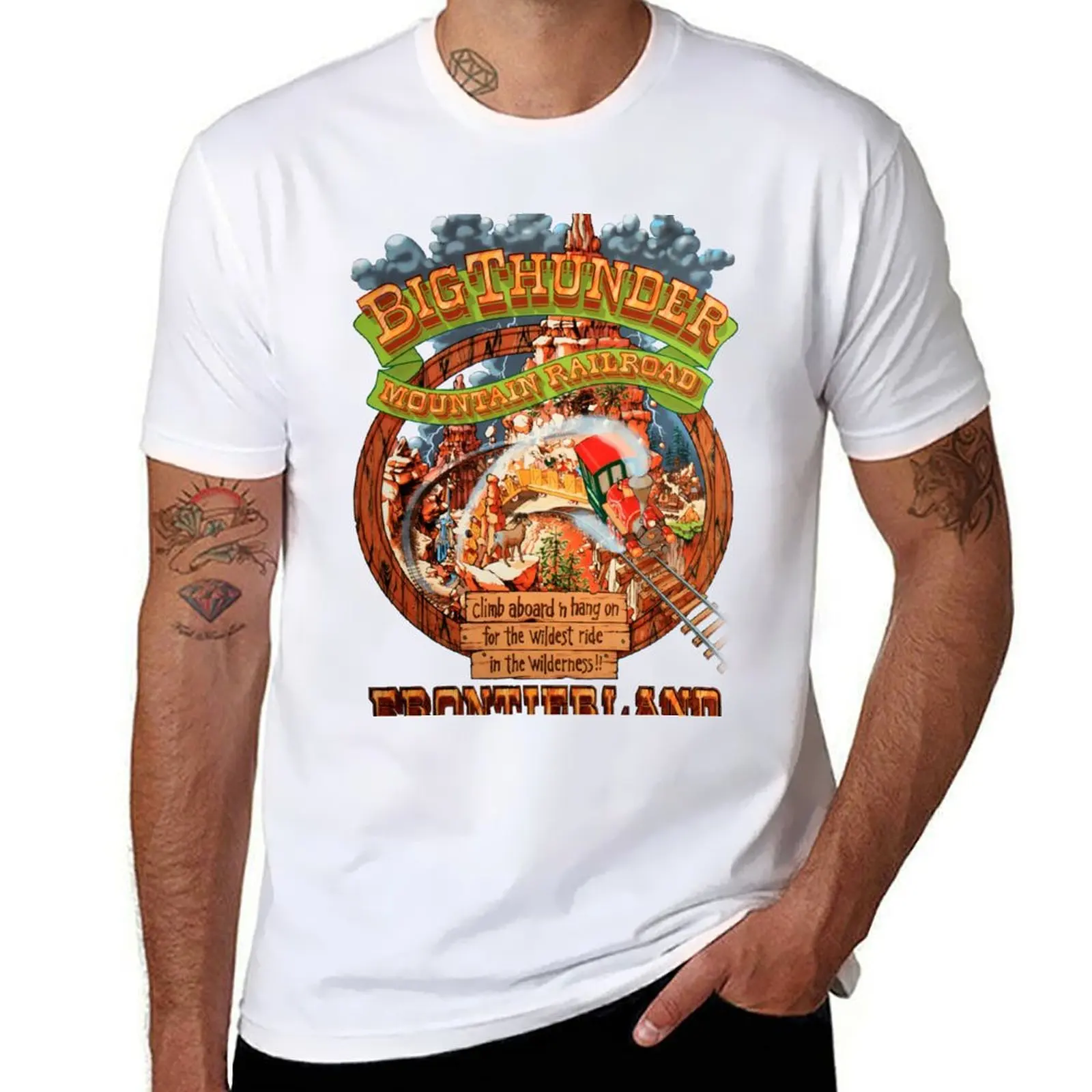 

Mountain Railroad Big Thunder T-Shirt Soft Cotton Print T-Shirt