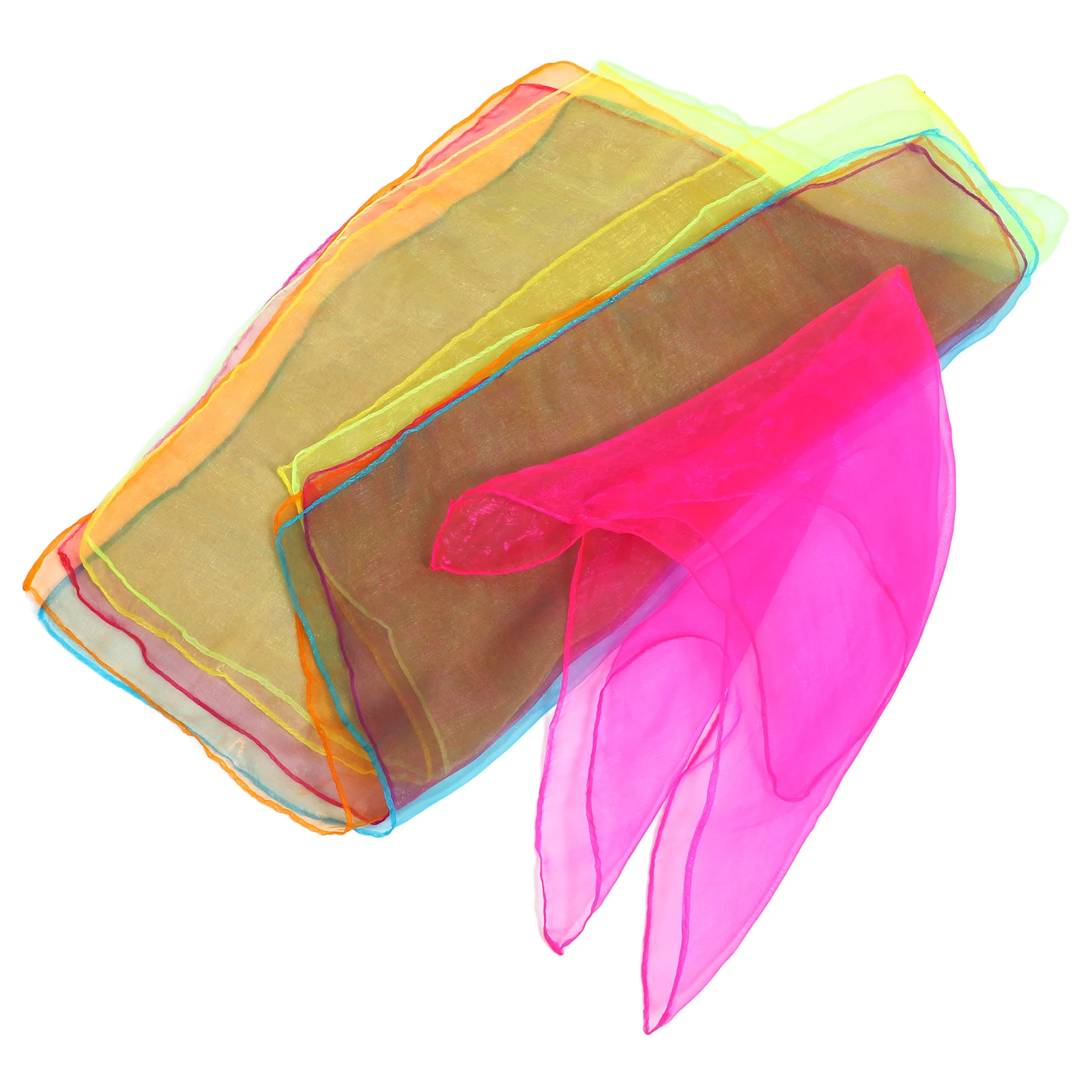 12 pezzi Sciarpe da giocoleria da ballo per bambini Sciarpe quadrate multicolori Accessori da ballo Decorazione da viaggio per l'apprendimento della musica in età prescolare