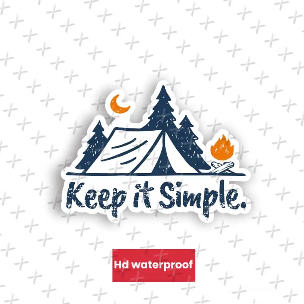 Irregular Shaped Self Adhesive Simple Design Vinyl Bumper Sticker Decal For Tent Camping Outdoor Adventure Waterproof Stickers F
