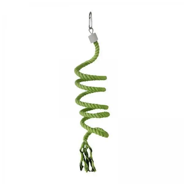 Bird Spiral Rope Perch Cotton Standing Toy 39 Inch Cage Essentials for Canary Parakeet Cockatiel Lovebird