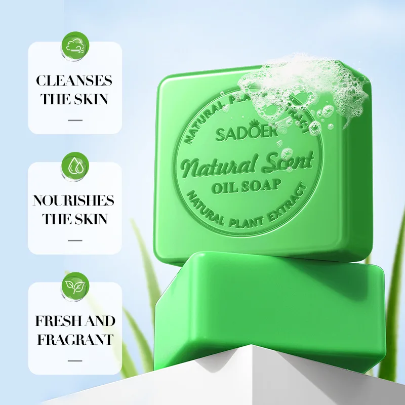 100g Natural Aloe Vera Essential Oil Soap Body Cleaning Leg Body Cleansers Brightening Face Soap Tender Skin Care Beauty