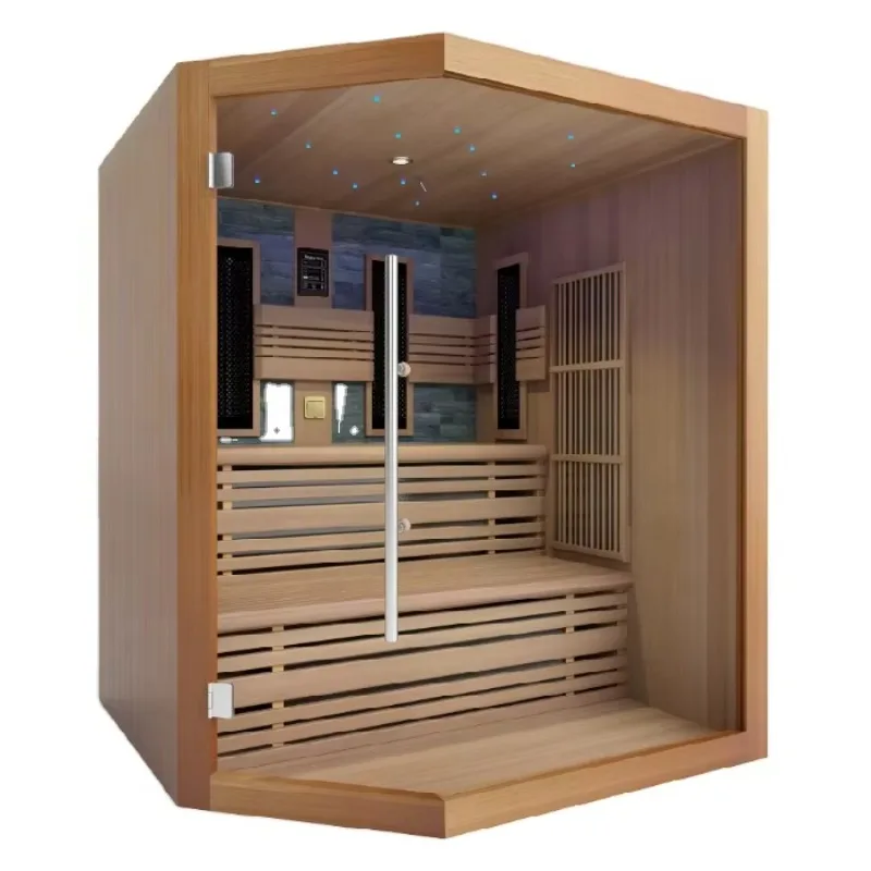 Large Size Modern Luxury Far Infrared Sauna Room Wood Cast Stone Wet Steam Popular Indoor Sauna House