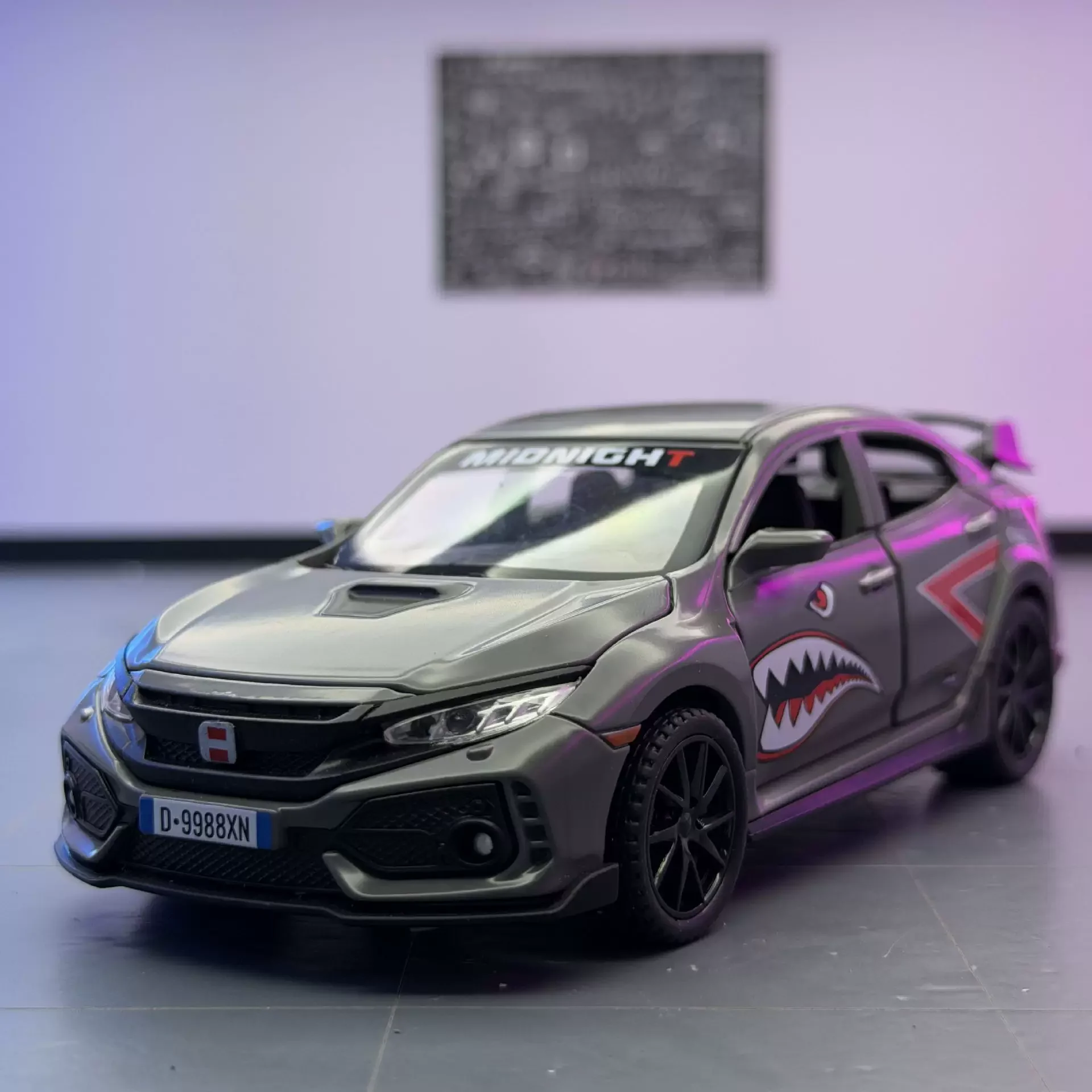 

1:32 Civic Type-R Sports Car Model Alloy Diecast Toy Metal Vehicles Car Model Simulation Sound Light Collectible Kids Gifts