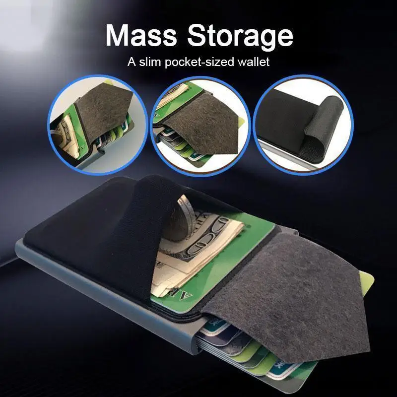 Pop Up RFID Card Holder Slim Aluminum Wallet Elasticity Back Pouch ID Credit Card Case Blocking Protect Travel ID Cardholder