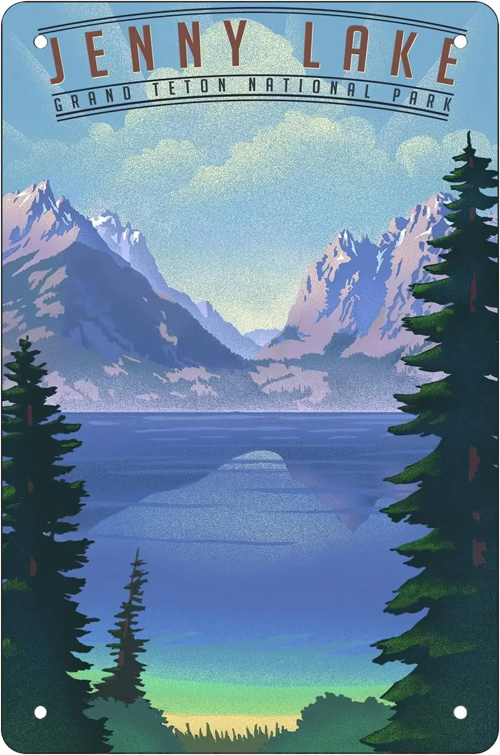 Retro Funny Metal Sheet Signs Grand Teton National Park, Wyoming, Jenny Lake, Wall Decoration, size:8 x 12 ALI sign