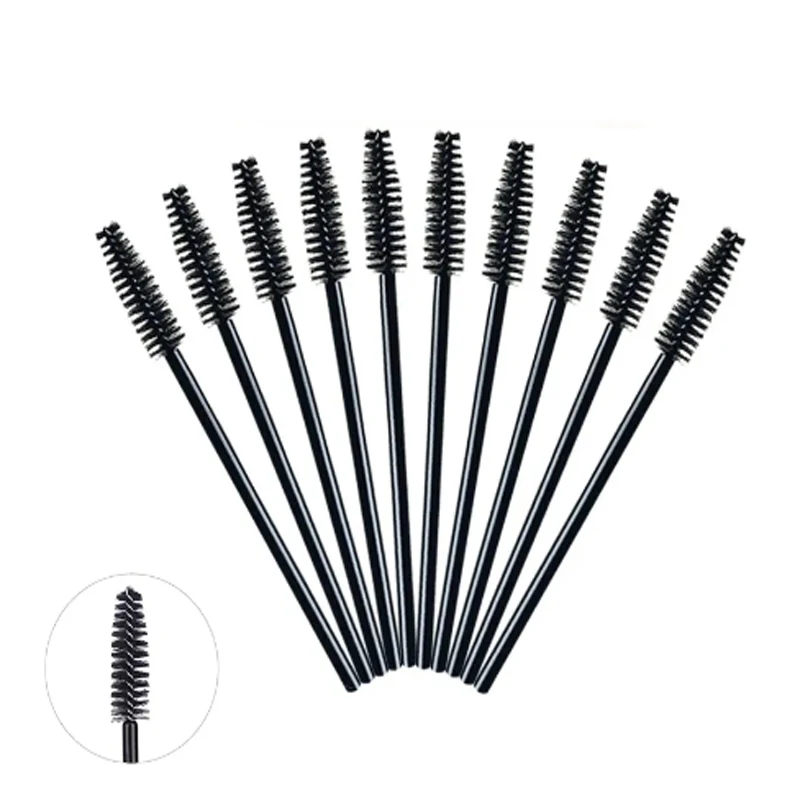 Ensembles et kits de pinceaux de maquillage, brosse à cils en nylon, buissons à cils de poulet, mascara en plastique, peigne à cils, 5 pièces, 50 pièces