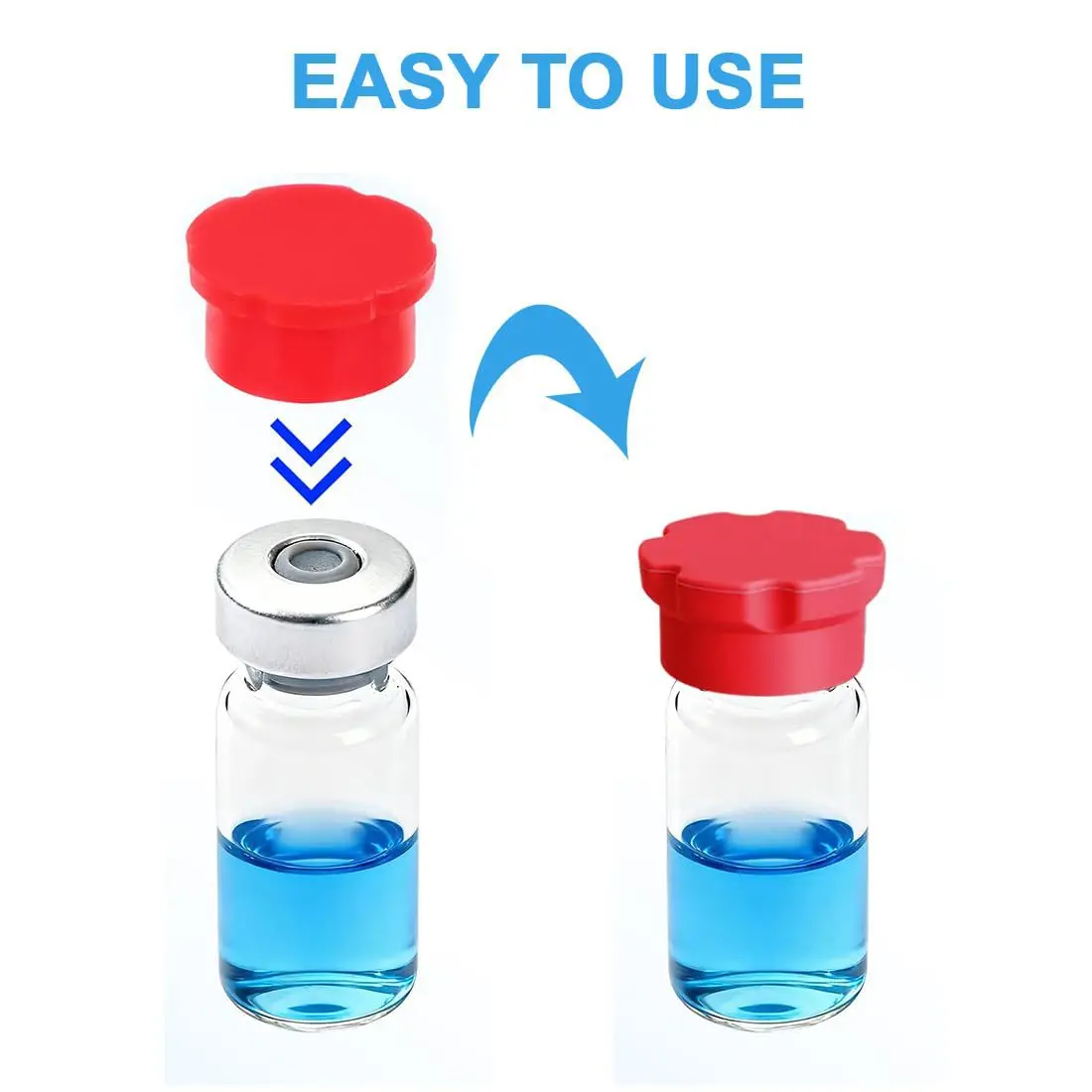 For Peptide Vials, Injection Vials And Reagent Compatible- 20-40 Pack Of 3Ml Glass Vial Caps,Leak-Proof Dust Cap Colors Mixed