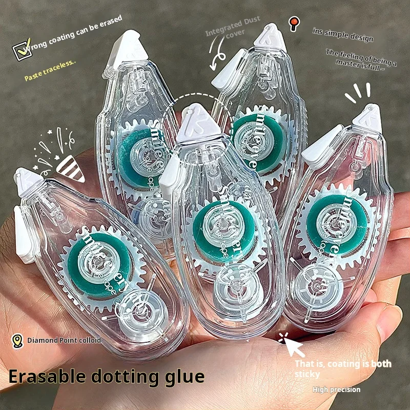 

5pcs Stationery Dot Double-Sided Tape 6mm Student Handbook Double-Sided Tape Erasable For For Crafting Document Adhesive