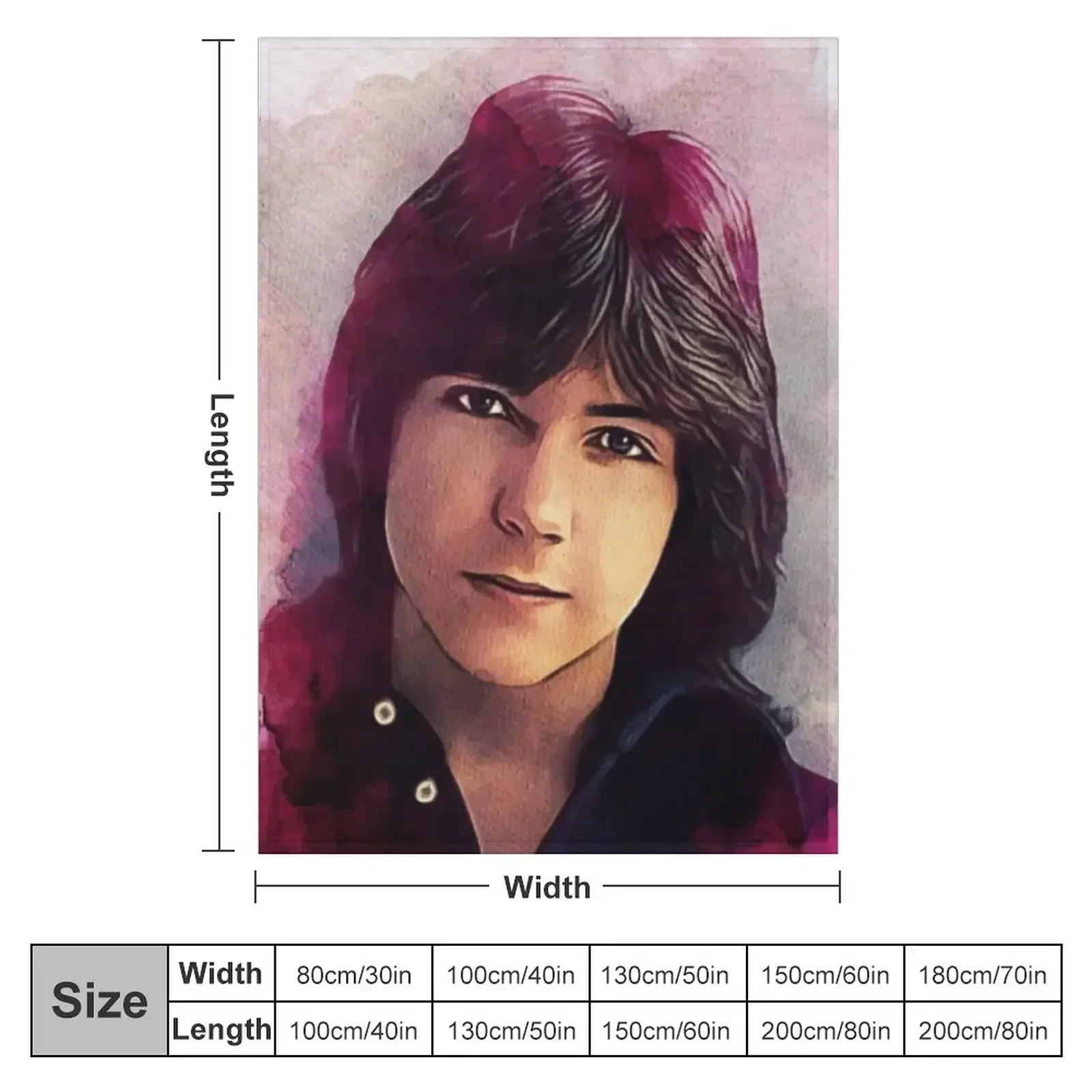 David Cassidy, Music Legend Throw Blanket Plush Plaid Soft Big Blankets