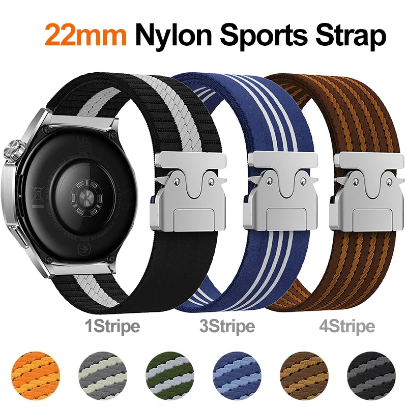 22mm Nylon Sports Strap for Huawei Watch GT5 GT4 46mm Braided Soft Band for Huawei Watch GT5 4 Pro 46mm Amazfit T-rex 3 Balance