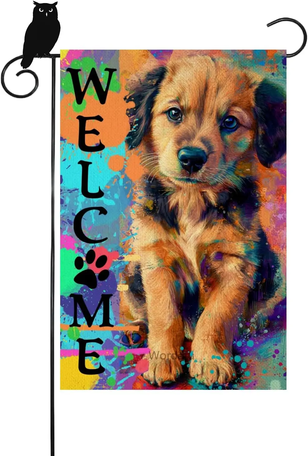 Hello Summer Spring Golden Retriever Garden Flag Flowers and Yard Decor Home Banner for Outside Both Sides 12x18 Inch (203)  UUX