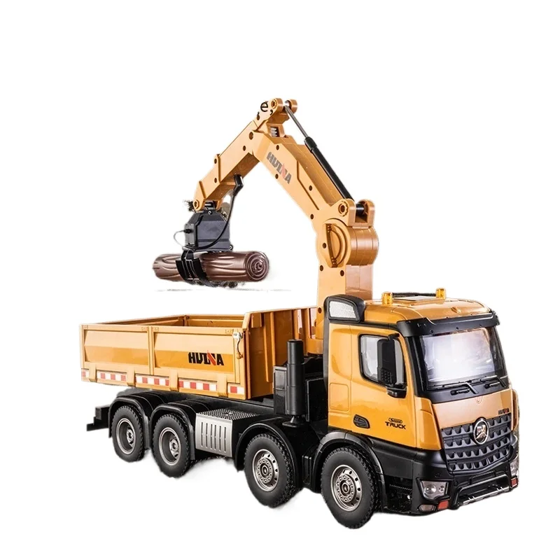 RC Truck NO.1538 26CH RC Semi-alloy Truck 1/14 Remote Control with Wood Grab Dump Engineering Truck Dump Car Model Toy Vehicles