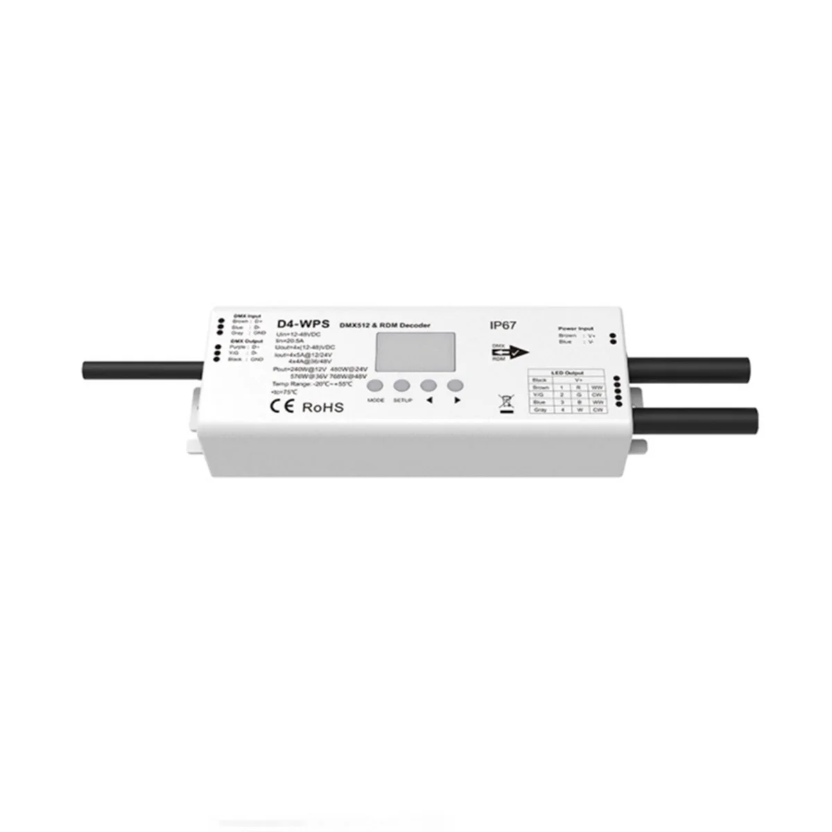 

SUPER HOT DA4-WPS DMX512/RDM декодер 12 В-48 В постоянного тока 4-канальный диммер DALI