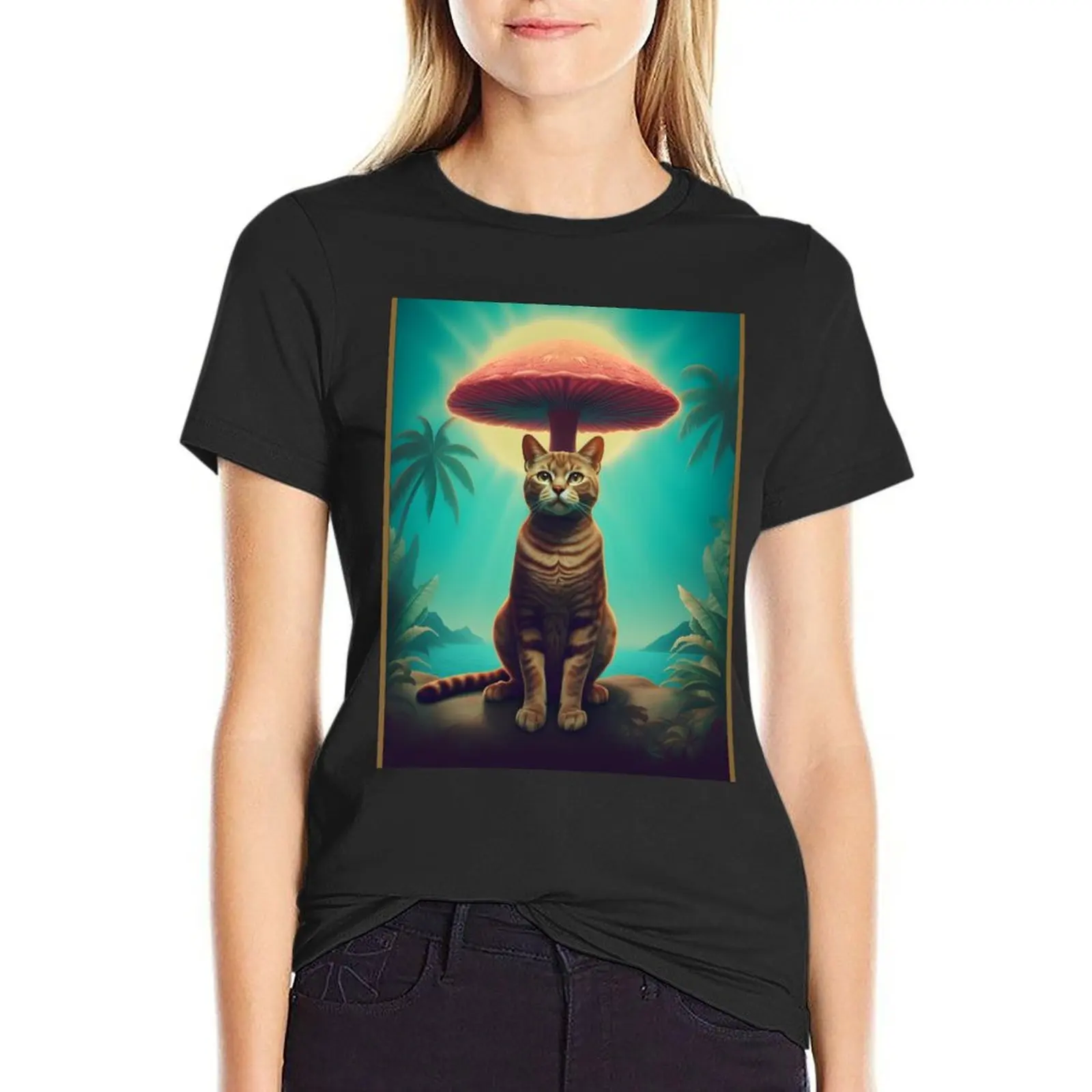 

Mushroom Shadow T-Shirt animal print plus size tops new edition western t shirts for Women