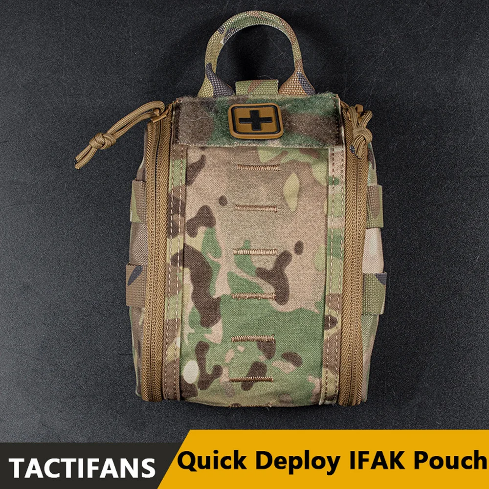 

Empty IFAK Medical Pouch First Aid Kit Pouch Quick Rapid Deploy Pull Tab Shock Cord MOLLE Malice Clip Emergency Hunting Bag