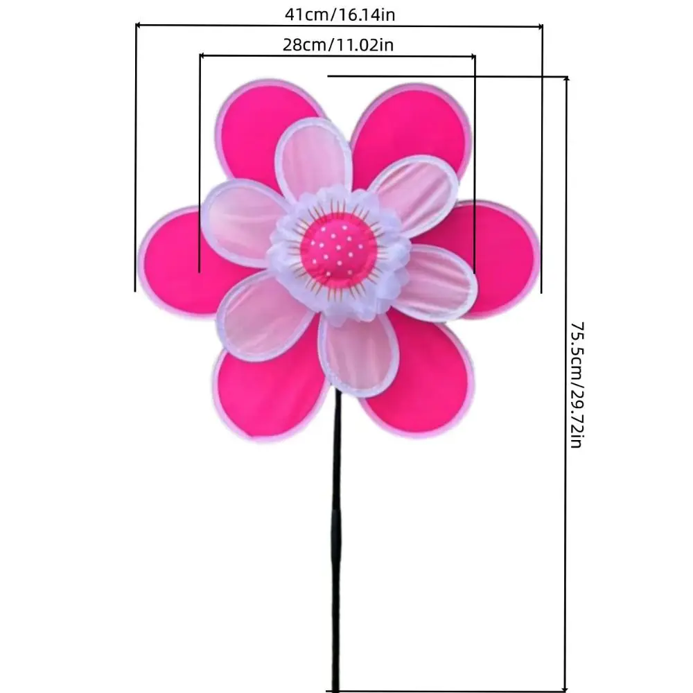 Wiatraczek słonecznikowy wielostylowy z PVC, średnica 41 cm, na szpilce, stojący, do trawnika, obrotowy słonecznik.