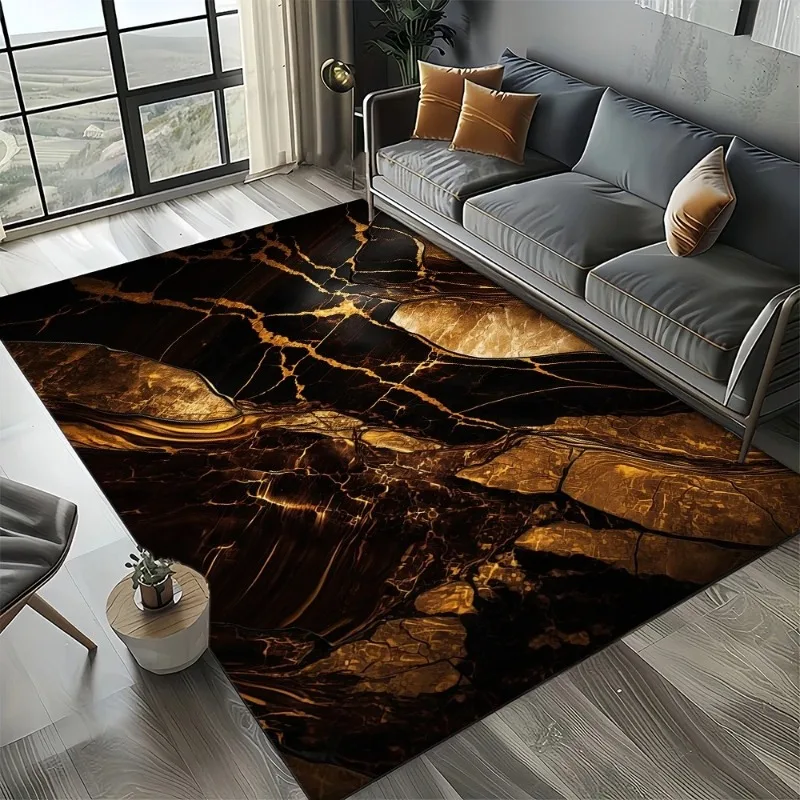 Modern Style Marble Texture Living Room Bedroom Anti Slip Quick Drying Washable Lounge Sofa Area Rug Big Size Coffee Tables Mat