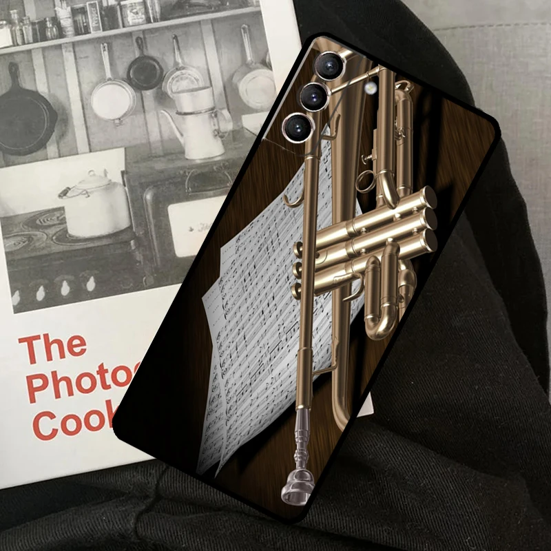 Piccolo Trumpet Brass Instruments Phone Case For Samsung Galaxy S22 S23 S24 Ultra S20 S21 S24 FE S9 S10 Plus Note 10 20 Ultra