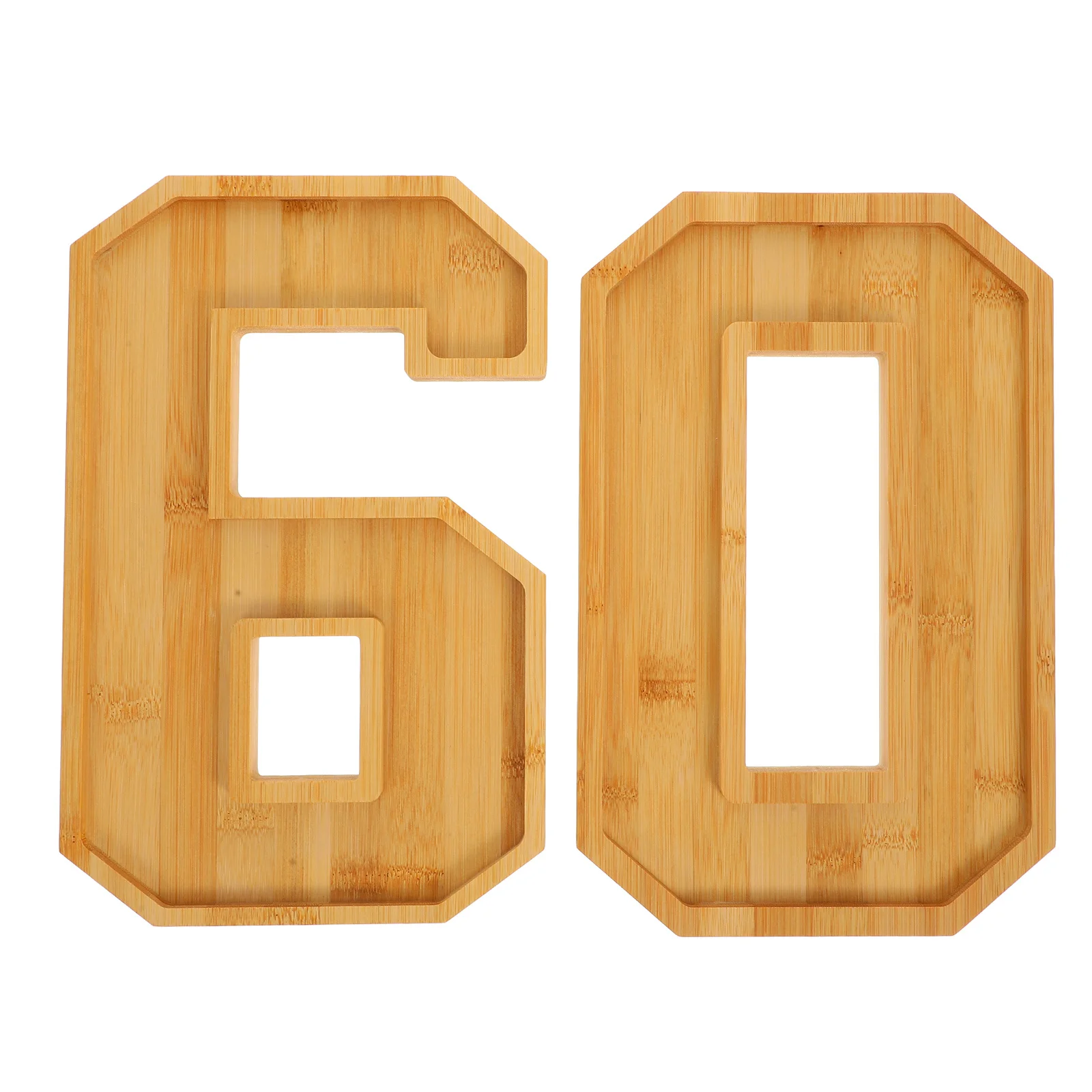 

1 Set Large Capacity Wooden Number 60 Food Tray Multi-Function Serving Platter For Snacks Fruit Bread Dessert Charcuterie Board