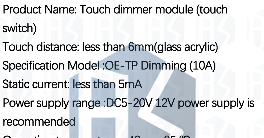 OE-TP kapazitives Touch-Tastenlicht-Touch-Schaltermodul, digitaler Touch-Sensor, LED, kein Pol-Dimmung, 10 A, DC 5–12 V – Detail 25