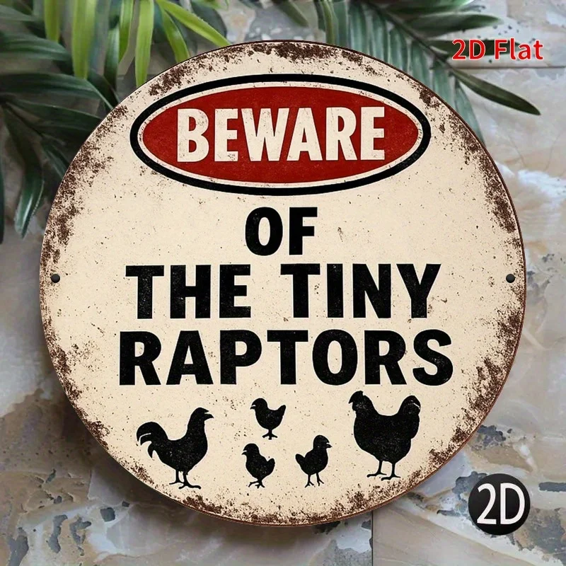 2D Flat Print, 1pc, Small Raptor Warning, Front Door Porch, Living Room, Bedroom Home Decor, Rustic Wall Art Decoration