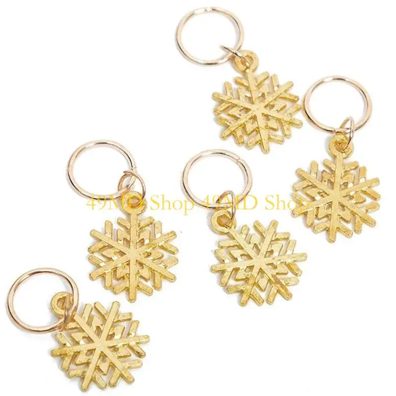 

49MD 112pcs Dreadlock Jewelry Metal Hair Braiding Cuffs Rings Tube Beads for Shell Star Snowflake Pendant Charms DIY Decorati
