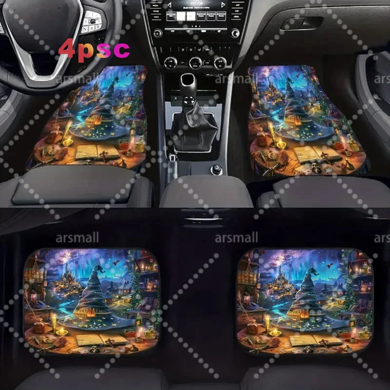 4pcs Dreamy Eve Themed Car Floor Set, Universal Non-slip Velvet Material, Decorates The Car Interior Space, Easy To Clean, Inter