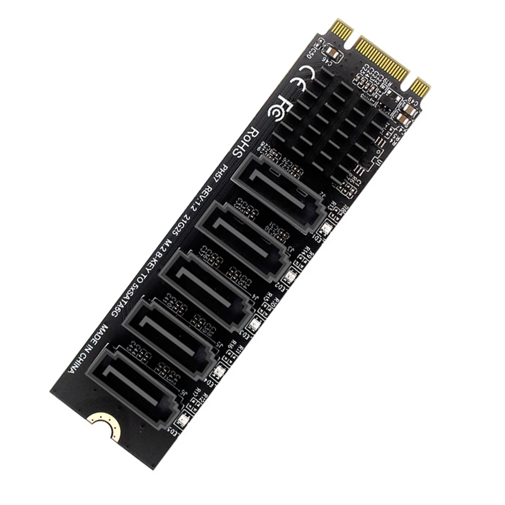 

Карта-конвертер M.2 NGFF B-Key SATA в SATA3, 6 Гбит/с, Plug and Play, поддержка SSD и HDD, 5 портов для настольных ПК, компьютерные аксессуары