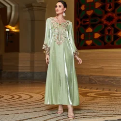 Ramadan Morocco Eid Muslim Embroidered Lace Dress Dubai Party Dresses Ramadan Abayas Caftan Kaftan Elegant Vestidos Jalabiya