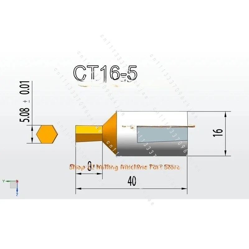 CT16 Rotary HSS-Tin Punching Cutter Tool 16mm Shank Inner Hexagon for Steel