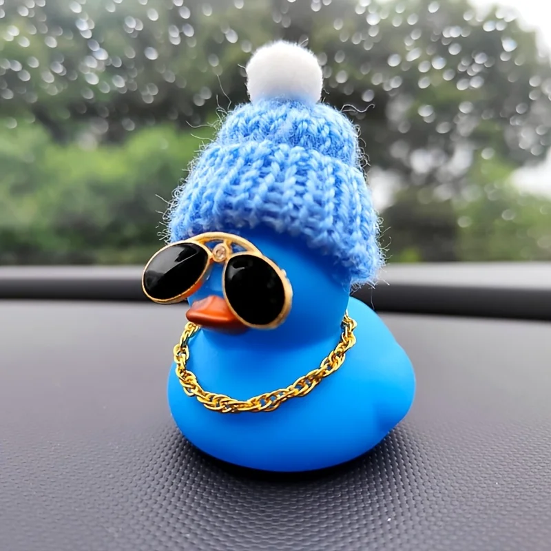 2 Stück süße blaue und rosa verzierte Entenauto-Ornamente, Armaturenbrett-Dekorationen, Weihnachtsgeschenke