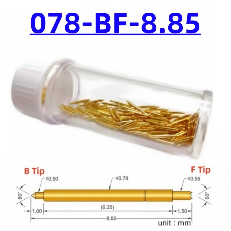 

100pcs Double-ended Test Needle Test Probe BGA Semiconductor Probe 078-BF-8.85L Telescopic Spring Test Pin 8.85 Pogo Pin