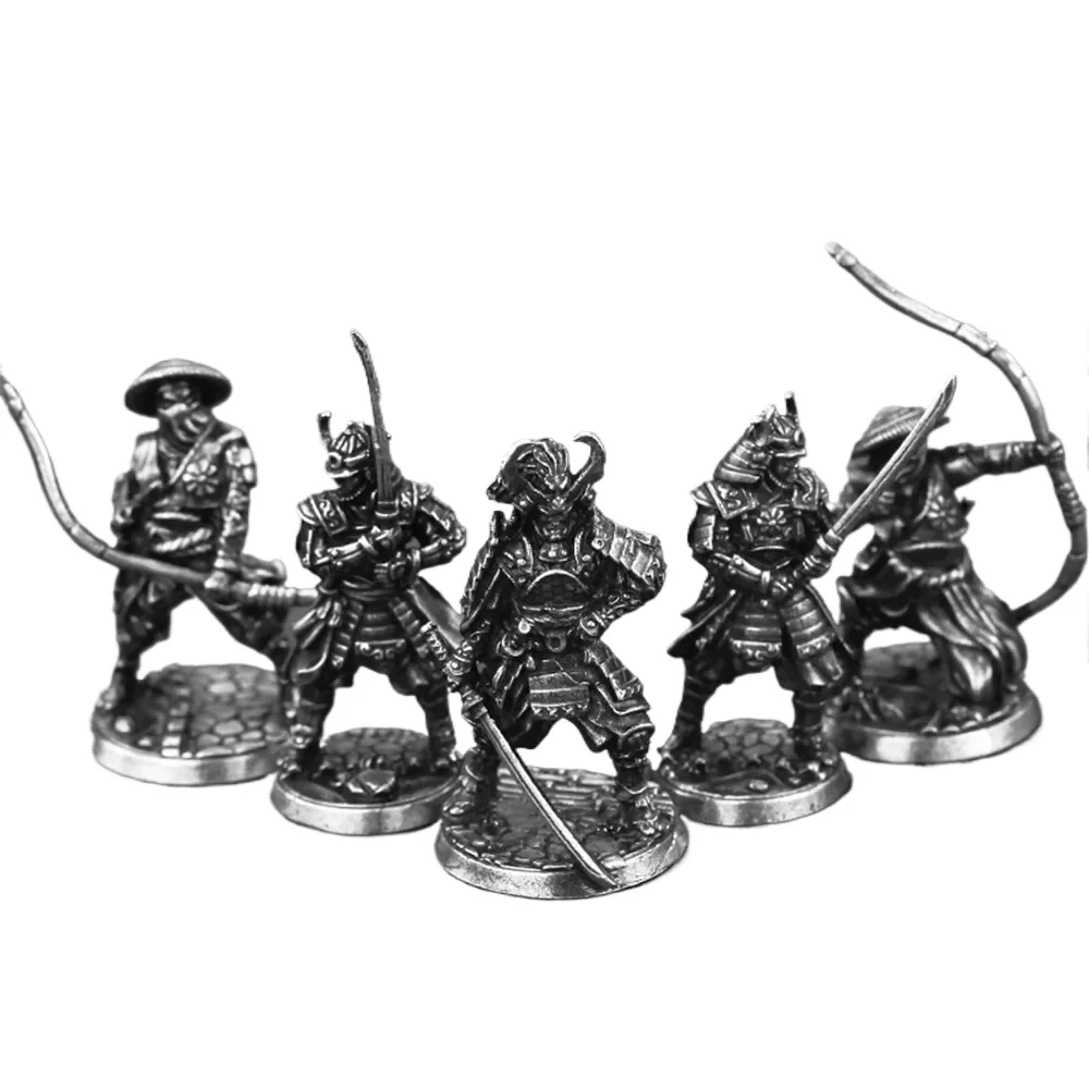 Estatua modelo de soldados de Metal 3d, figuras de soldado samurái Shogunate japonés de cobre, miniaturas, decoración de adorno de escritorio Vintage