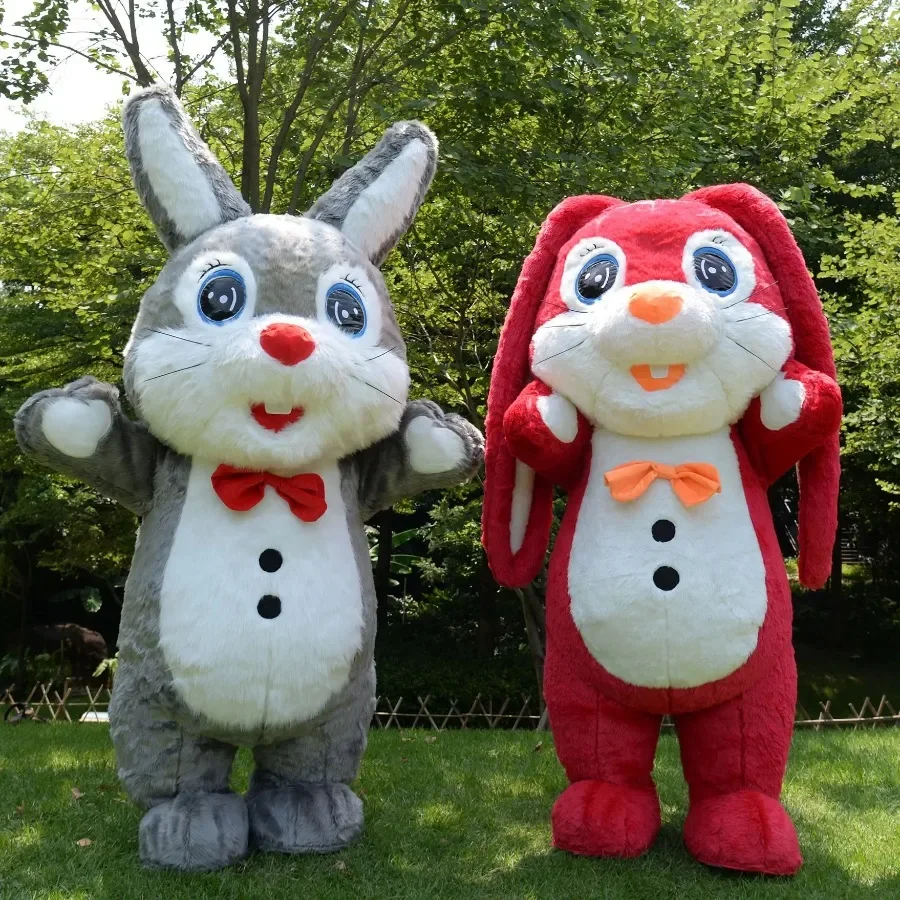 

Inflatable Bunny Costumes Mascot Plush Halloween Rabbit Cosplay Blow Up Fursuit Easter Disfraz Furry Fancy Party for Adult Kids