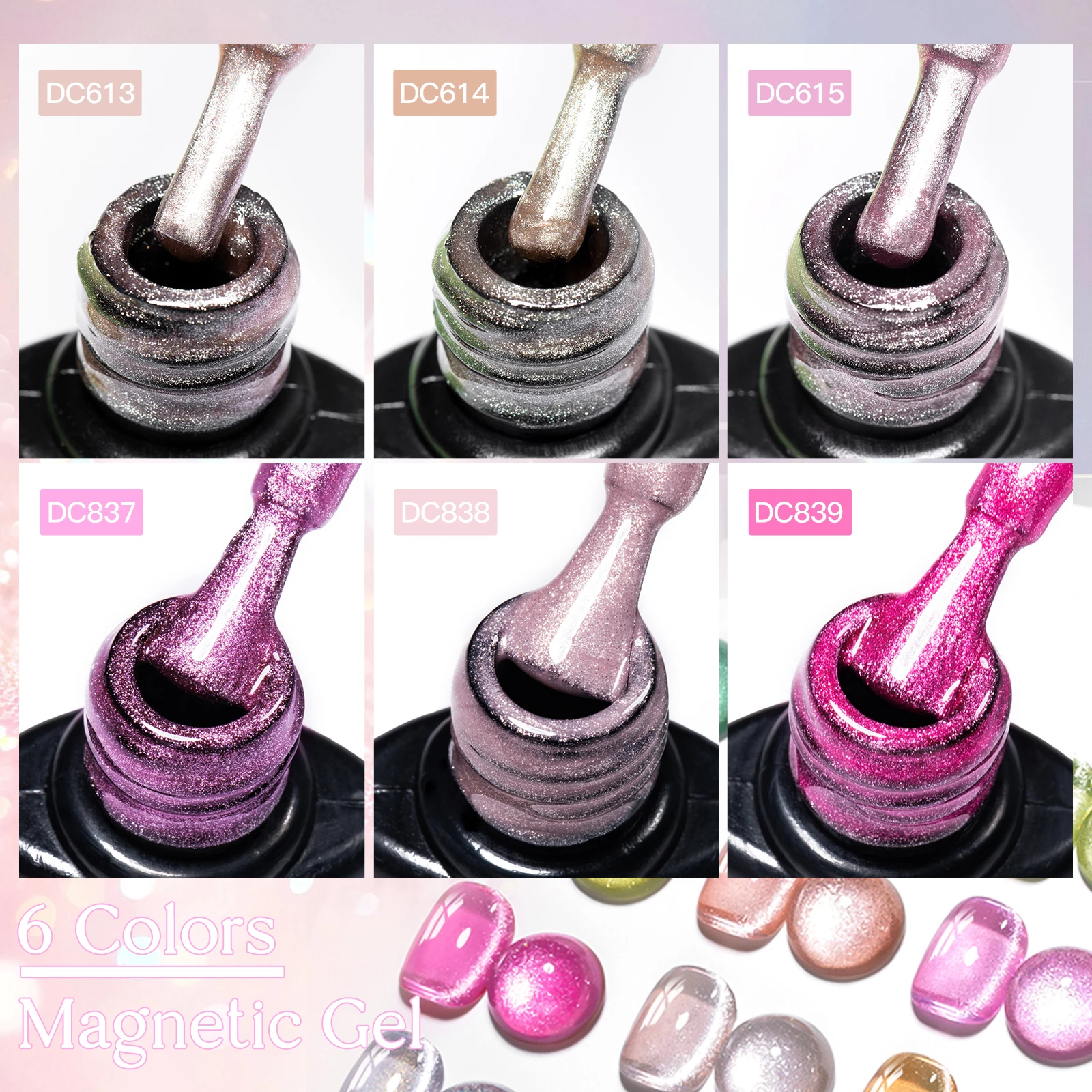 9 TEILE/SATZ Rosa Glitter Katze Magnetische Gel Nagellack Set Gelee Varnis Semi Permanent UV LED Gel Nail art Maniküre Kit mit Magnet