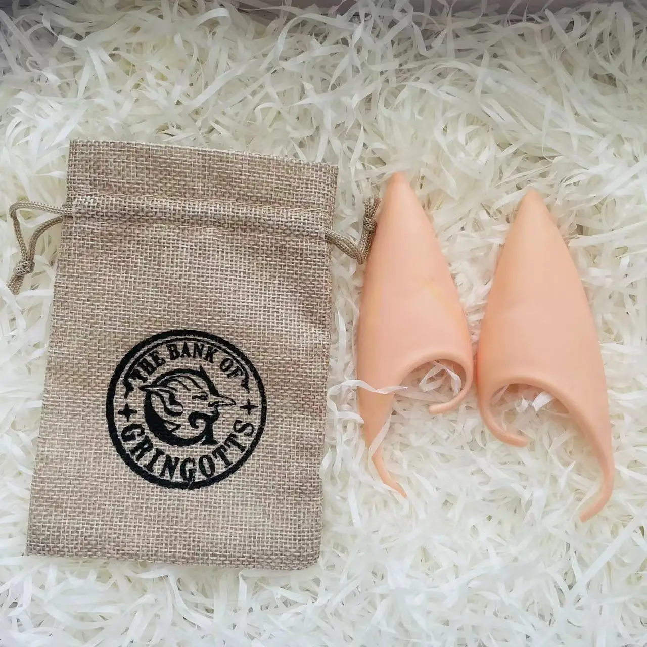Halloween Elf Ears Earrings Fairy Cosplay Ears Men's Props Light Brown 1 Pair Ears 1 Pc Retro Gifts Sack Goblin Cos Accessory
