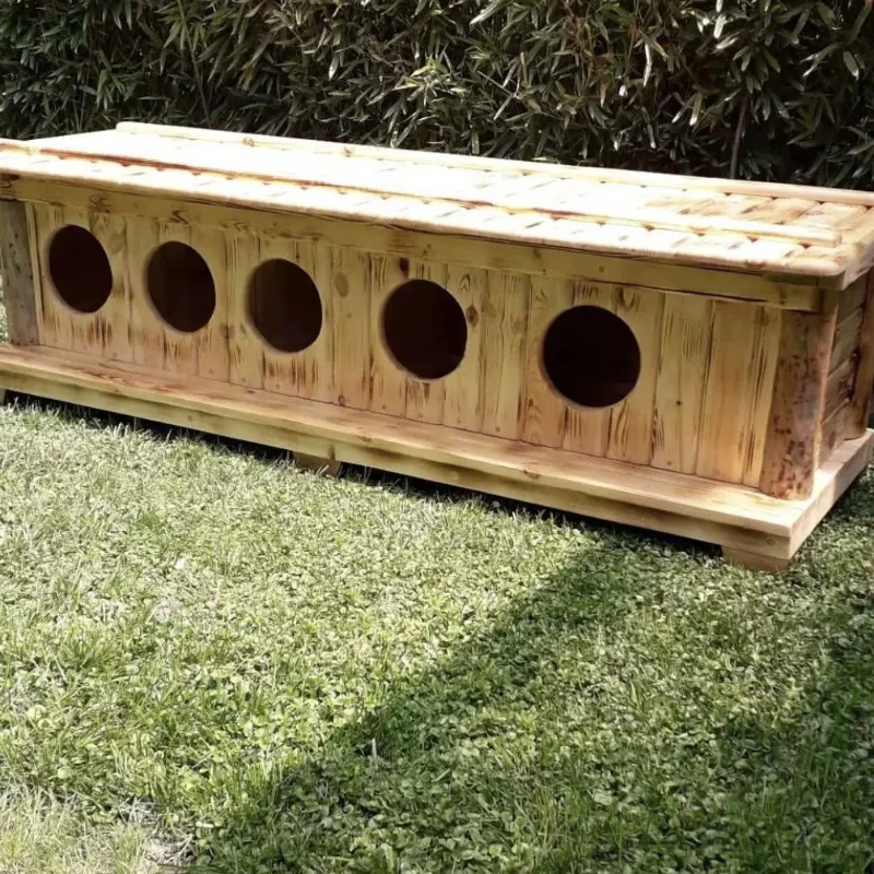 Outdoor cat house cat nest villa cold resistant and warm double-layer board with cotton stray house pet solid wood