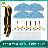 For Alfawise V8s Pro E30B Main Brush Roller Side Brush HEPA Filter Mop Cloths Vacuum Spare Parts Replacement